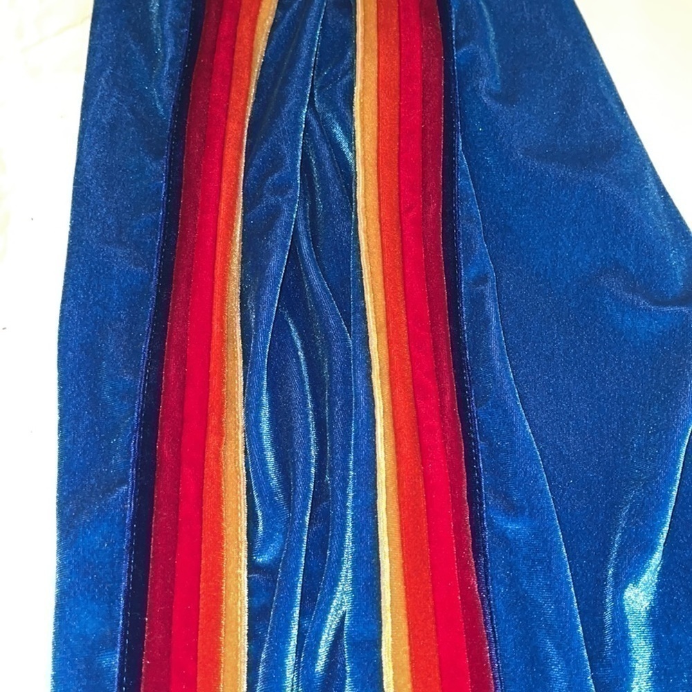 NWT Aviator Nation Women’s Classic Velvet Sweatpants // Blue w/ Rainbow … - Picture 4 of 6